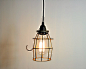 Vintage Industrial Caged Shop Light / Industrial Lighting