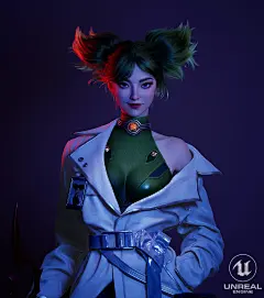 绿发女孩-UE5模型 - 角色/人物/生物 - 作品模型 - CG模型网