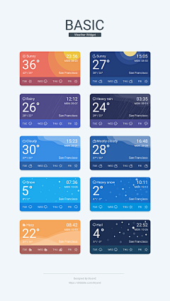 sun茜采集到UI——天气