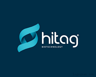 标志说明：HITAG生物科技logo设计...