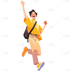 人物系列-通用-插画卡通人物男生贴纸