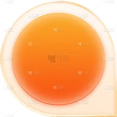 618通用轻拟物标签橙色通用贴纸元素素材