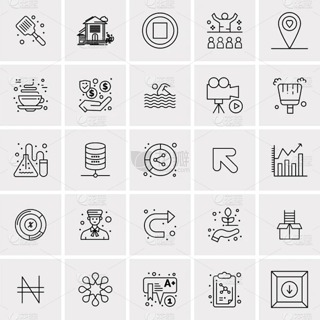 set 25 universal business icons图片_纹理图片素材-花瓣网