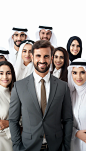 a marketing strategy pic in middle east, multi nationalities,white background, high difinition ultra realistic . 4k. --ar 4:7