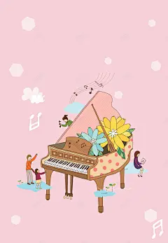粉色卡通钢琴培训班招生广告海报高清素材 卡通 培训班 招生 粉色 艺术班 花朵 钢琴培训 钢琴培训班招生广告海报 背景底图 背景 设计图片 免费下载 页面网页 平面电商 创意素材