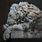 Sleeping Lion sculpture at Chatsworth, Derbyshire! England: 