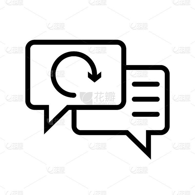 反馈线平面矢量图标