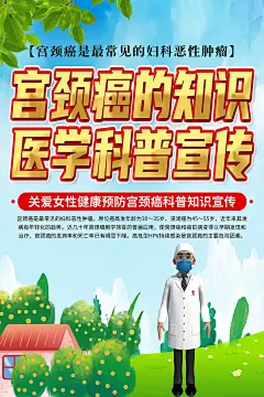 清新预防宫颈癌科普宣传海报4