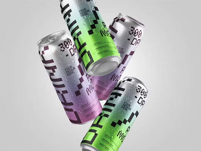 Can Mockup 啤酒饮料金属易拉罐模型品牌包装设计贴图ps样机素材_UIGUI-花瓣网