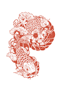 中国风传统纹样锦鲤图案