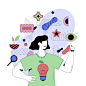 abstract illustration of person having ideas