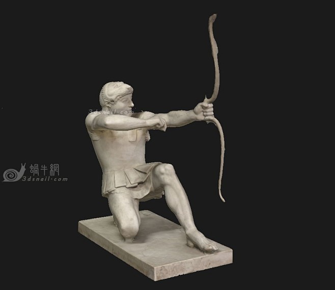 拉弓射箭的男人，弓箭手士兵战士，石膏像雕...