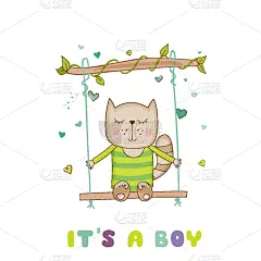 贺卡,小猫,庆生会,生日,可爱的,废金属,请柬,抵达,淋浴,庆祝