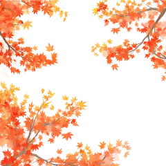 花瓣素材_植物系列插画风枫树枫叶边框_194015125