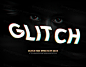 老式复古朋克RGB故障信号错位文字特效风格PSD模板 Glitch Effects :  