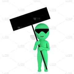 拿着,厚木板,小的,漫画,空的,人,空白的,留白,用栅木板阻断,消息