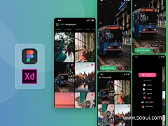壁纸应用程序UI设计作品APP设计列表页/详情页首页素材资源模板下载