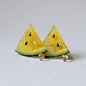 (きいろ)すいかのピアス(イヤリング) - flying cap | minne 国内最大級のハンドメイド・手作り通販サイト
