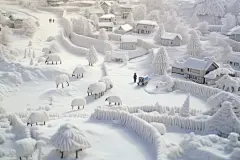 雪乡雪景高清图片摄影图