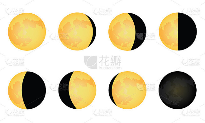 Phase of Moon illustration simple vector graphic