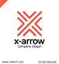 Letter X logo design concept with four arrow in round line style.