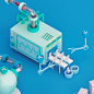 Factory : isometric 3d infographics with machines about how sound works in a smartphone