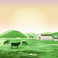 Free vector flat farm landscape