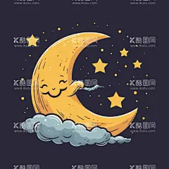 可爱月亮卡通绘画儿童插画  - 源文件下载【酷图网】卡通,月亮,明月,月,月球,星星,星球,亮晶晶,闪闪发光,免抠素材,矢量,简笔画,儿童画,儿童插画,插画,蜡笔画,logo,图标