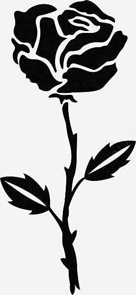 黑色手绘玫瑰花图标 平面电商 创意素材