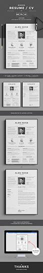 #Resume - Resumes #Stationery Download here: https://graphicriver.net/item/resume/20058420?ref=alena994