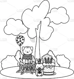 可爱的,动物主题,卡通,事件,请柬,周年纪念,蛋糕,玩具,狗