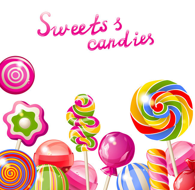 彩色可爱的糖果插画