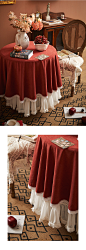 植爱盒子洛丽塔桌布纯色双层方桌圆桌餐布美式欧式复古餐桌布艺-淘宝网
