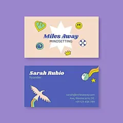 复古美式动画片风格名片模板矢量图设计素材