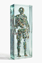 Psychogeographies: 3D Collages Encased in Layers of Glass by Dustin Yellin sculpture glass collage 