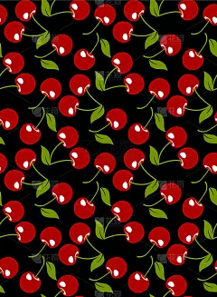 樱桃无缝图案矢量