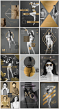 黑白时尚欧美商务日韩杂志风海报封面沙滩排版psd素材模板设计-淘宝网