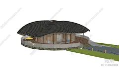 现代森林瓦片民宿木屋SU模型下载【ID:1121641909】