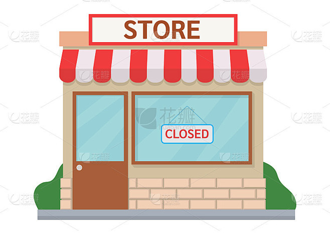 关闭商店的插图。