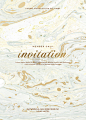 Marble wedding invitation cards set. Luxury weddin