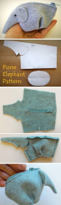 How to Sew Purse Elephant. Photo Sewing Tutorial.   http://www.handmadiya.com/2016/03/purse-elephant-tutorial.html: 
