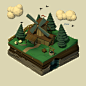 Low poly farm : A little farm in low poly style