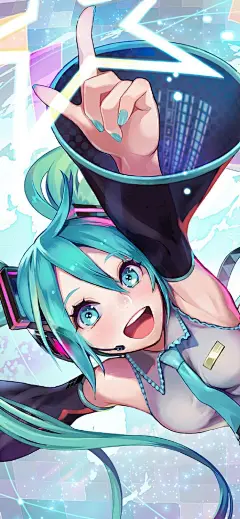 #无水印动漫壁纸# 唯美插画初音未来歌姬壁纸 ​​​​