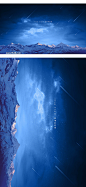 【乐分享】夜晚流星星空雪山云彩天空海报PSD素材_平面素材_乐分享-设计共享素材平台 