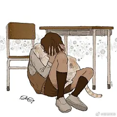 插画师은돌이的一组人物插画，配色温暖画面也非常治愈~ ​​​​