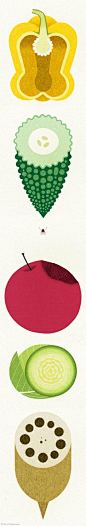 Wonderful fruit  veggie illustrations by Ryo Takemasa