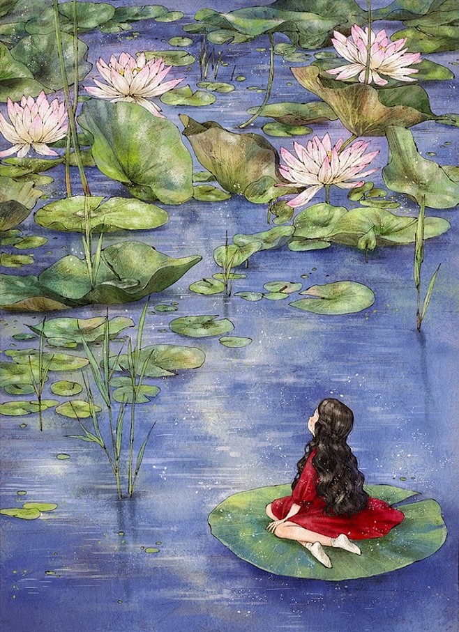 大自然中渺小的一个我 ~ 来自韩国插画家...