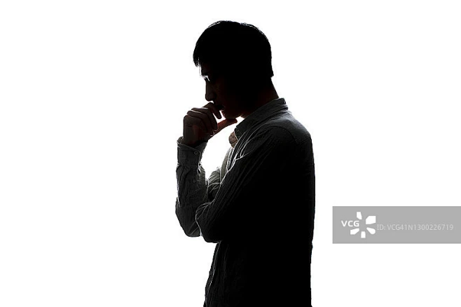 男性肖像剪影，思考的男人正版高清图片下载-视觉中国VCG.COM-花瓣网