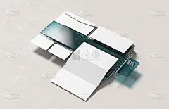企业身份文具模拟孤立在现代风格的背景。模拟品牌身份。三维演示