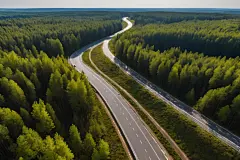 柏油路蓝天白云高速公路摄影图